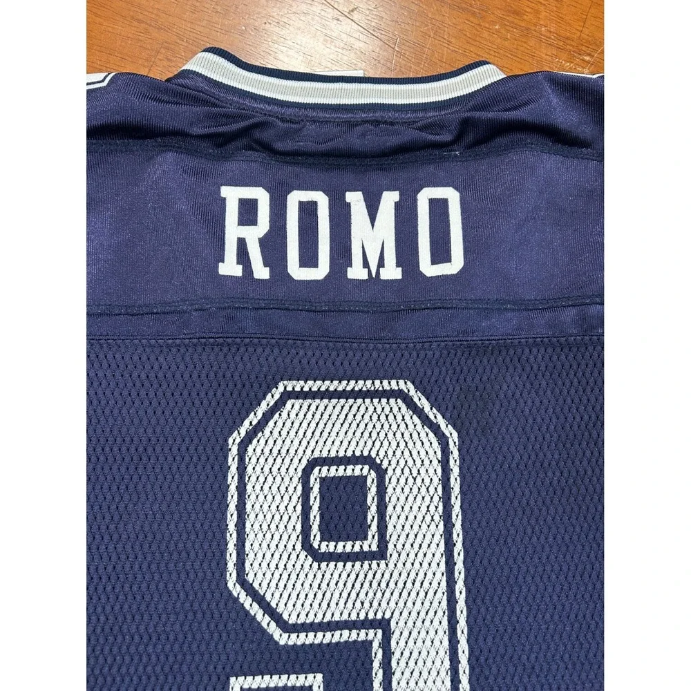 Reebok Tony Romo Dallas Cowboys Jersey Youth M Navy Blue NFL Football #9